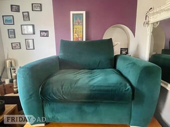 Large Green velvet chair