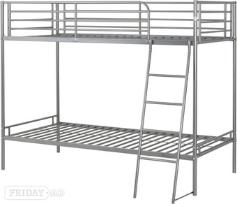BRANDON METAL BUNK BEDS IN SILVER 