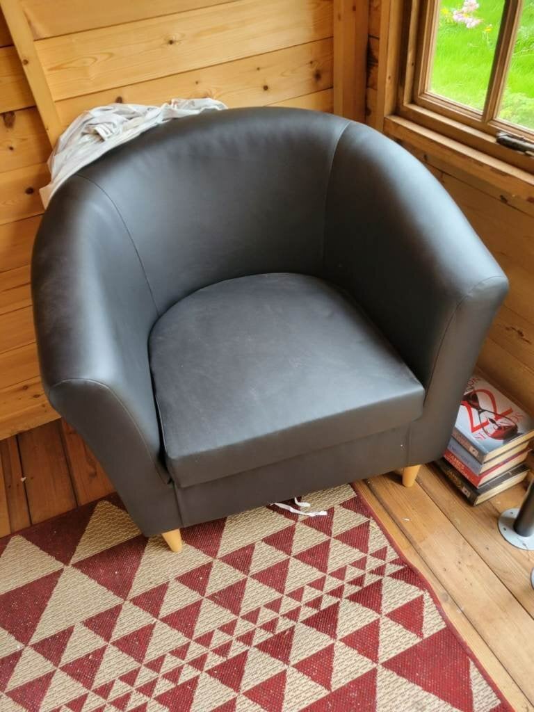  Black Faux Leather 2-Seater Sofa and 2 Armchairs Set - THIS WEEK