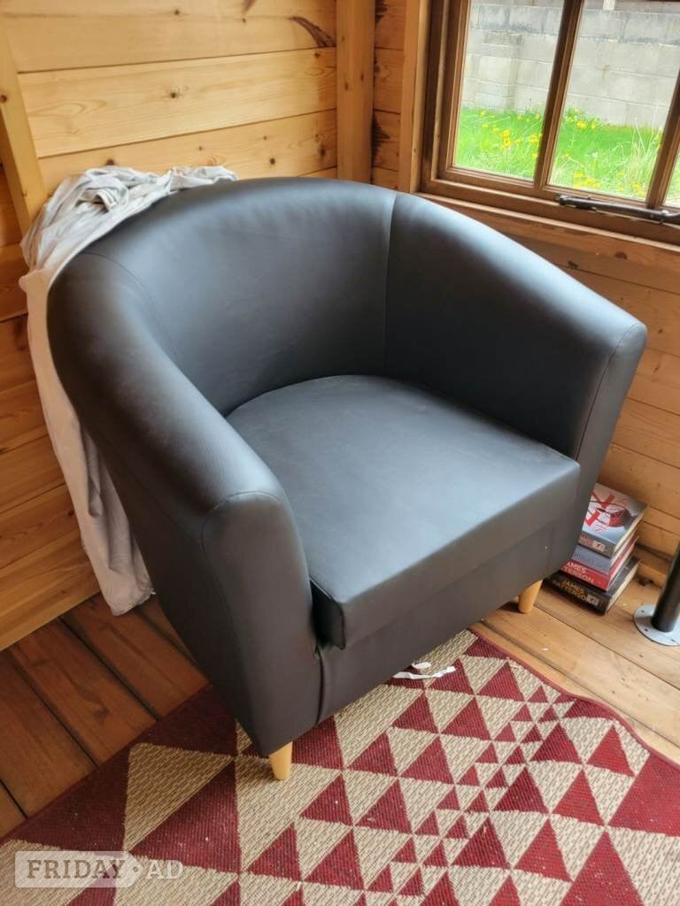 Bristol  Black Faux Leather 2-Seater Sofa and 2 Armchairs Set - THIS WEEK