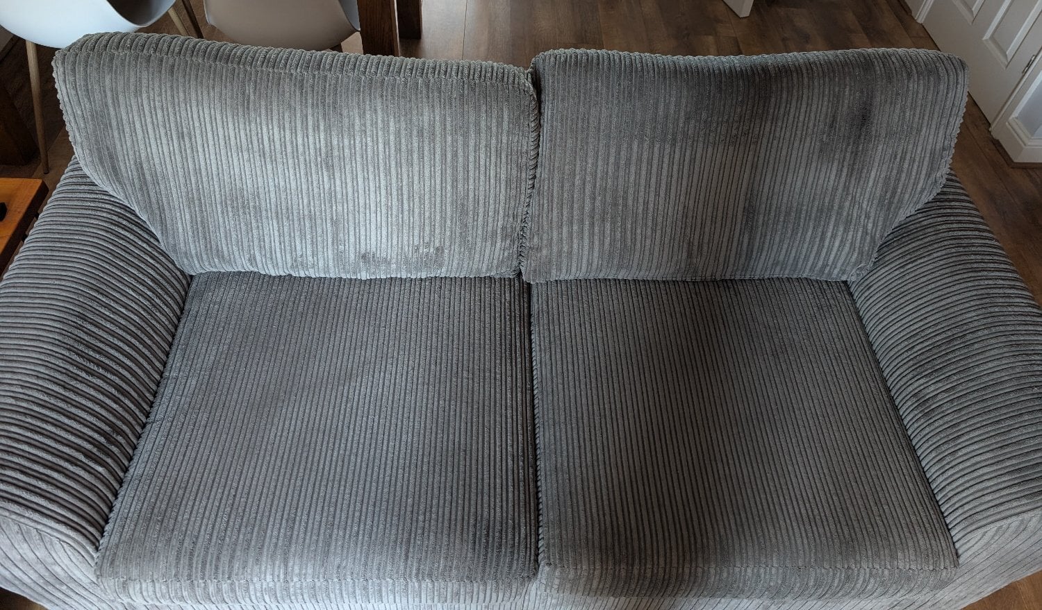 DFS 2 x 3 Seater Sofas – Grey Jumbo Cord - Furniture in Seaford