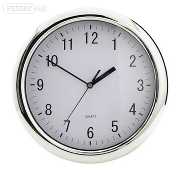 Clock - chrome effect. Large kitchen type.