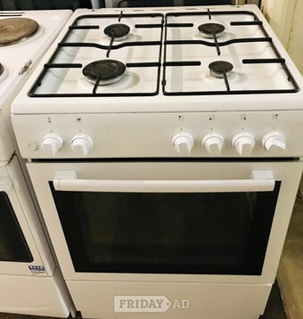 White 60CM wide gas cooker 