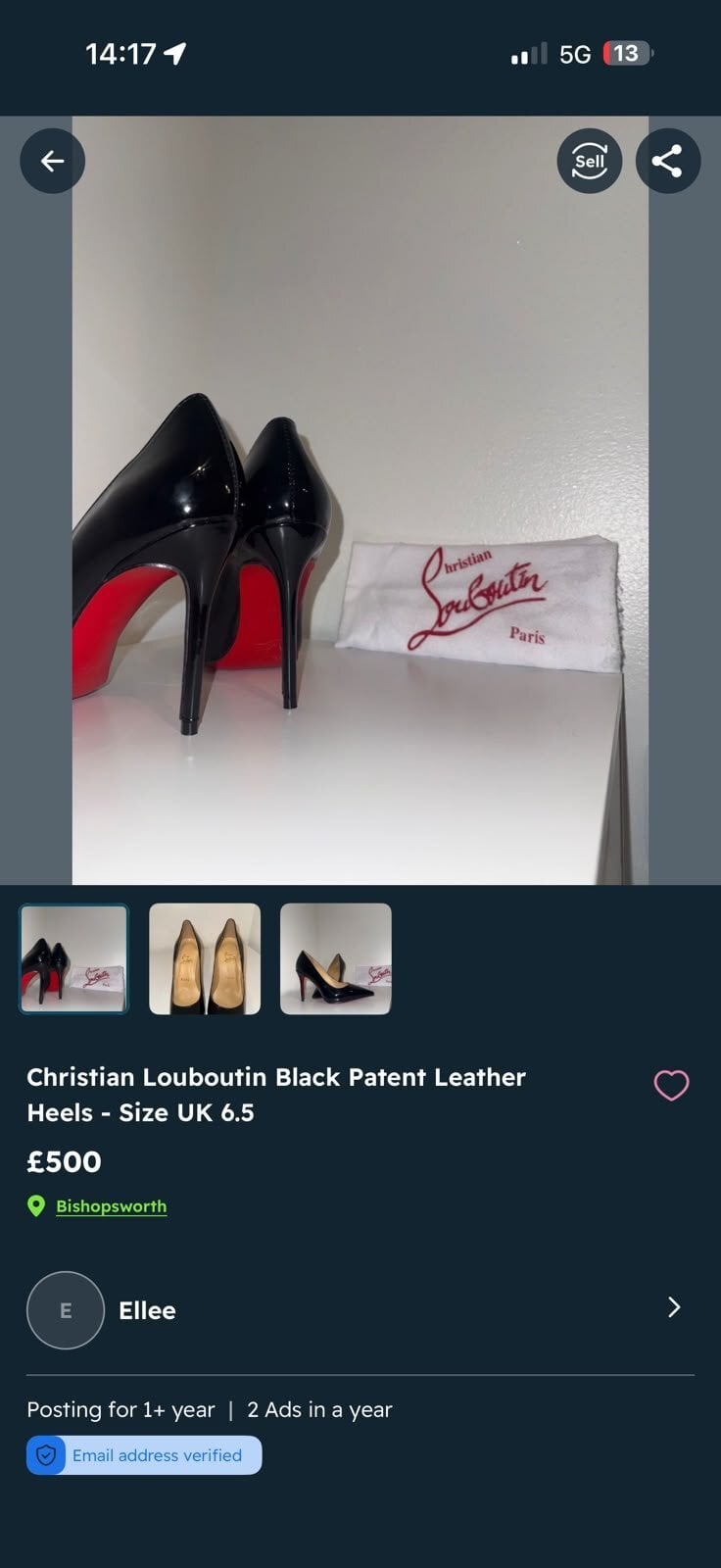 Bristol Brand new christian lambouni black heels 