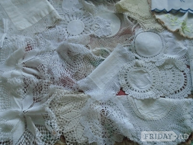 various collections of laces/crochets/embrodiery and the like. dressing table sets, runners  etc. - Antiques & Collectables in Melksham