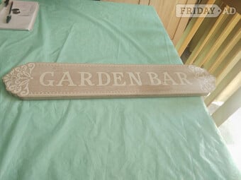 Garden bar sign  wooden u can ha g it up attachment on the back b