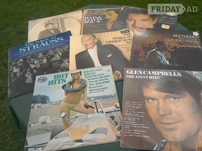 LPs, pop, western, classical. 