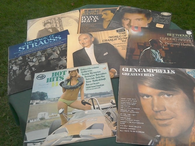 LPs, pop, western, classical. 