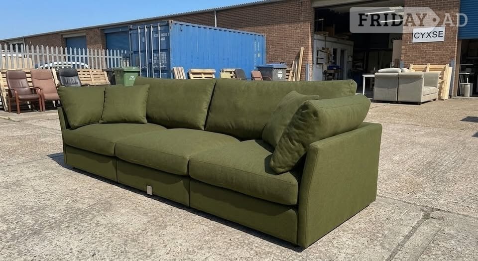 Daals Olive/Moss Green 3x Seater Plush Velvet Corner Sofa,Modular
