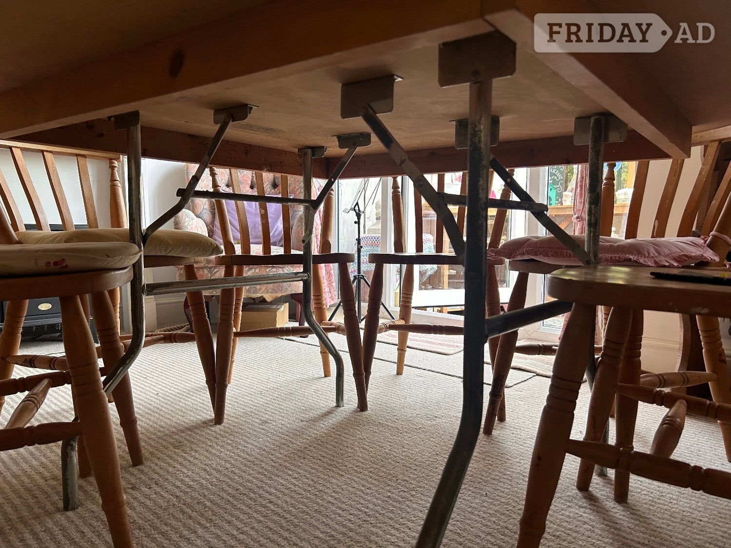 Circular 5ft conference Table with folding legs. No chairs