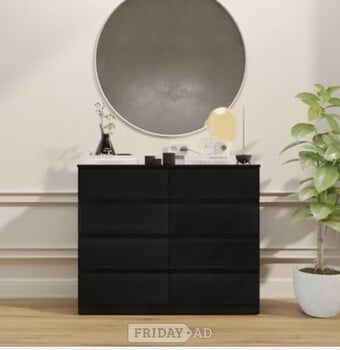 MALVERN 8 DRAWER CHEST - BLACK