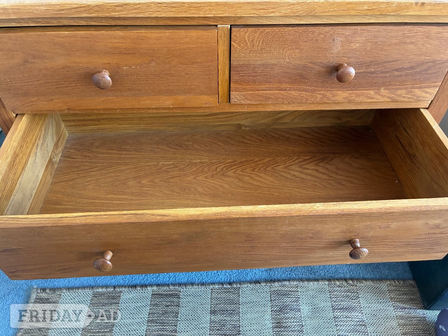 Arundel Hardwood chest of drawers and two bedside tables