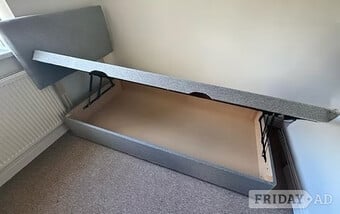 SINGLE - SIDE LIFT DIVAN OTTOMAN BED WITH 20 INCH HB