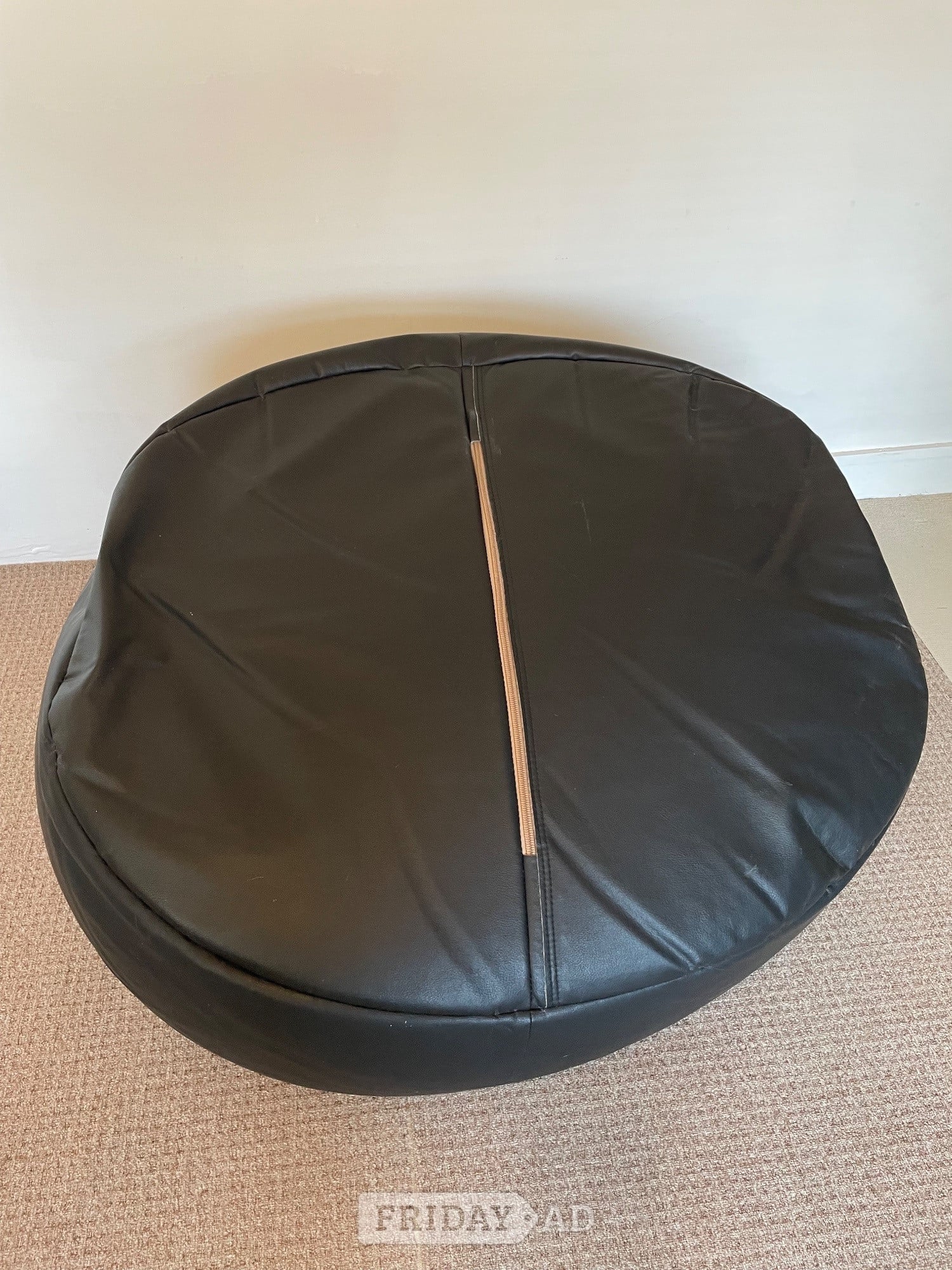 Faux Leather Bean Bag, Black