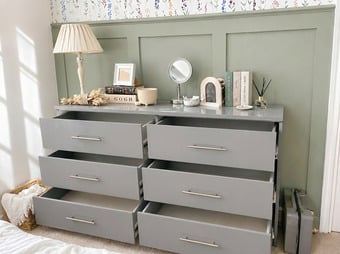 Grey , 3 + 3 Double Chester - Chest of deep drawers 