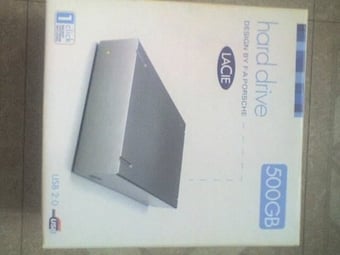 LACIE 500Gb Grey External Hard Drive , USB2 Interface with PSU & Cable