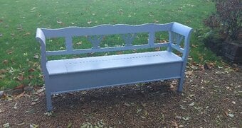 Long Wooden Garden Bench With Storage