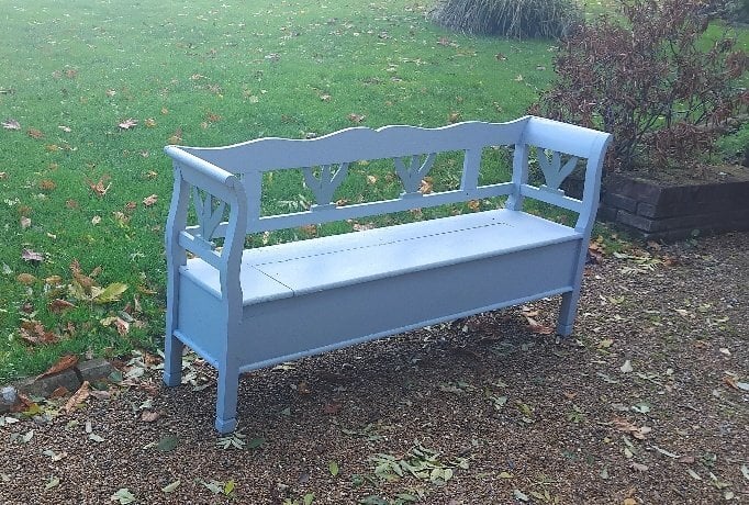 Long Wooden Garden Bench With Storage