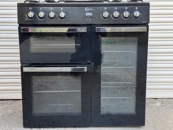 Flavel dual fuel gas range cooker 90cm fsd black 3 months warrant