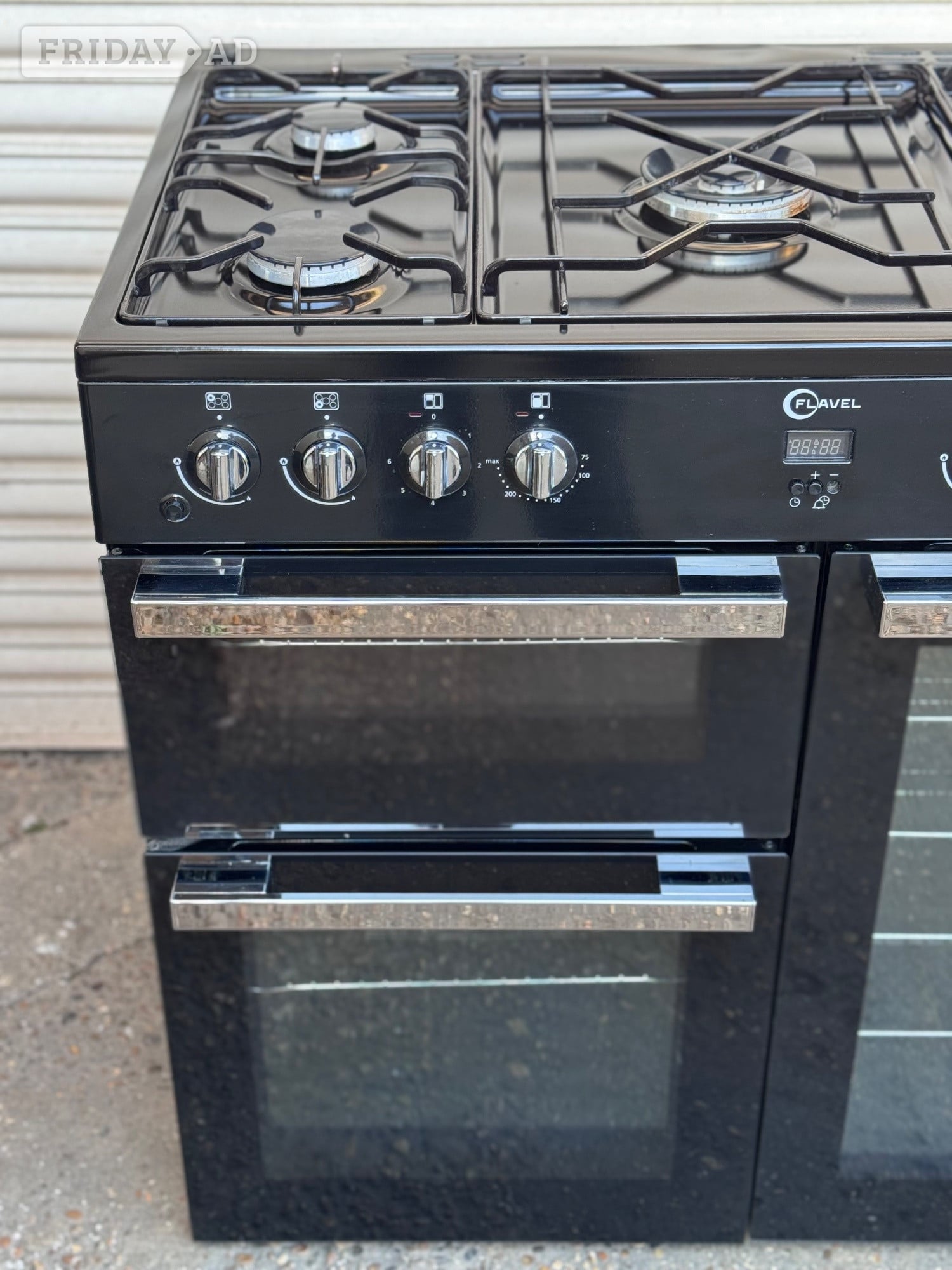 Flavel dual fuel gas range cooker 90cm fsd black 3 months warrant - Home Appliances in Romford