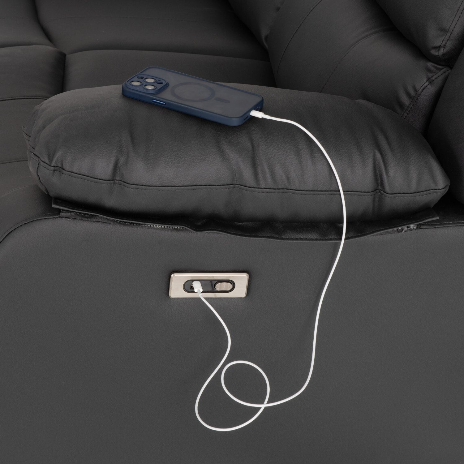 Rotherham Roma electric Recliners with fold down drinks holder.