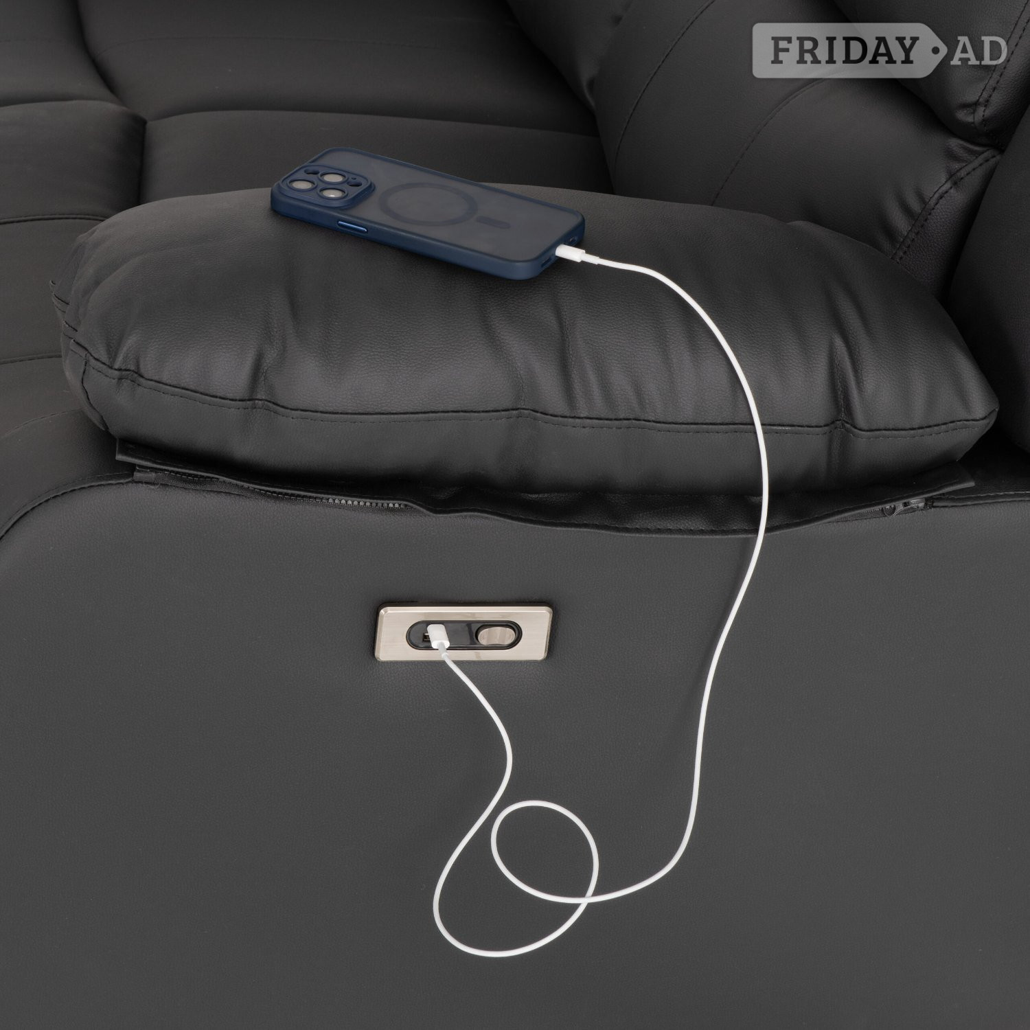 Rotherham Roma electric Recliners with fold down drinks holder.