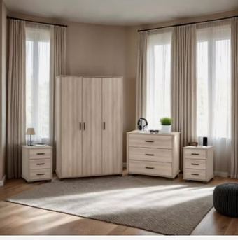 Oliver 3 Door Bedroom Set - Light Oak Effect