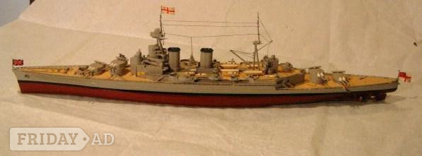 Worthing HMS Hood kit in 1:600 scale, by Airfix models.