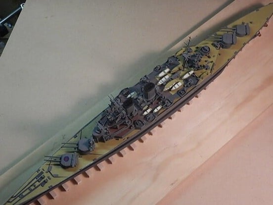 HMS Hood kit in 1:600 scale, by Airfix models.
