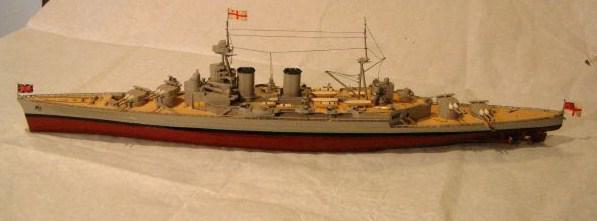 Worthing HMS Hood kit in 1:600 scale, by Airfix models.