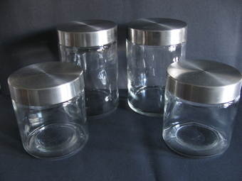 1970's Glass Storage Jars x 4 - Excellent Condition