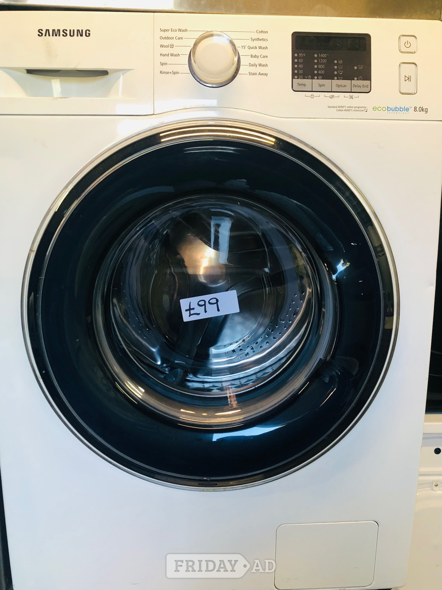 Samsung 8KG load eco bubble washing machine. in Daventry