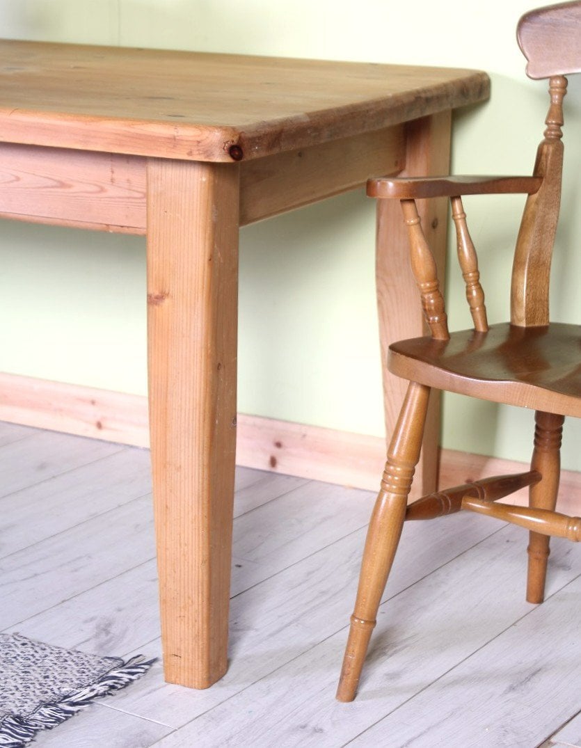 Hailsham Delivery Options - Large Farmhouse Pine Table Waxed With 1 Drawer