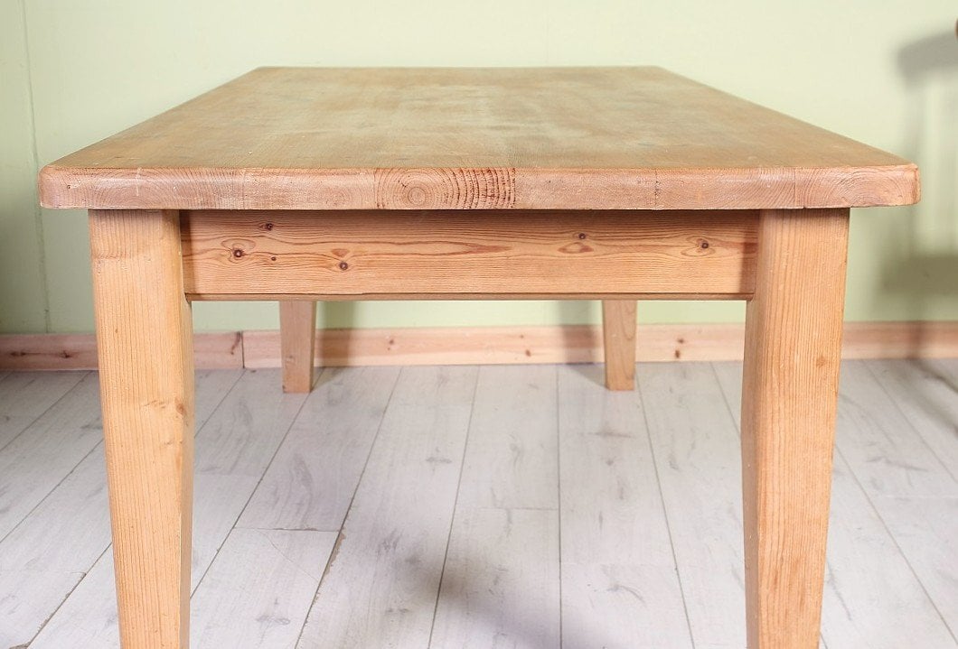 Delivery Options - Large Farmhouse Pine Table Waxed With 1 Drawer - Furniture in Hailsham