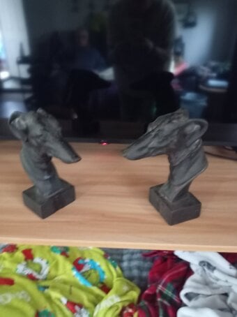 Cast iron lurcher book ends 9 inches