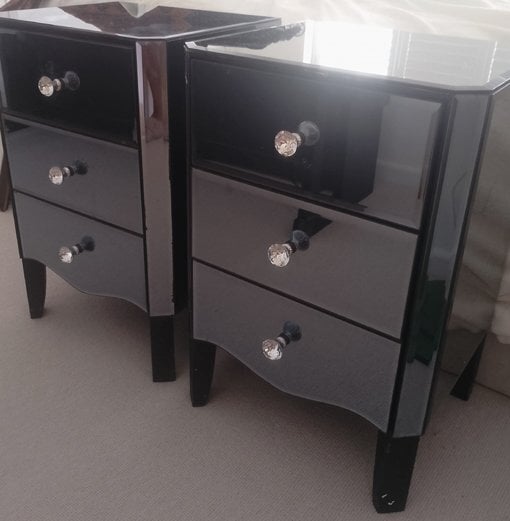 PAIR OF MIRRORED 3 DRAWER BEDSIDE TABLES in Eastbourne