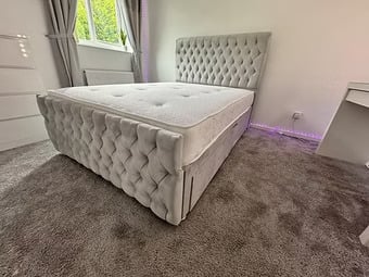 SUPER KING - ROMNEY DIVAN with 4 drawers floor standing headboard