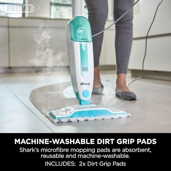 Glasgow Shark Steam Mop, Lightweight Steam Mop for Hard Floors