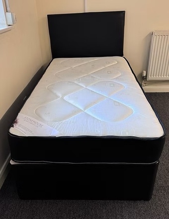 Single pine master mattress with divan base and Head board