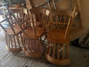 6 pine dining room chairs
