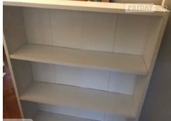  3 shelves bookcase w: 75cm d:27cm ht: 90cm