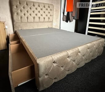 Double - Handmade ROMNEY Divan with 4 Drawers, Floor standing Hb 