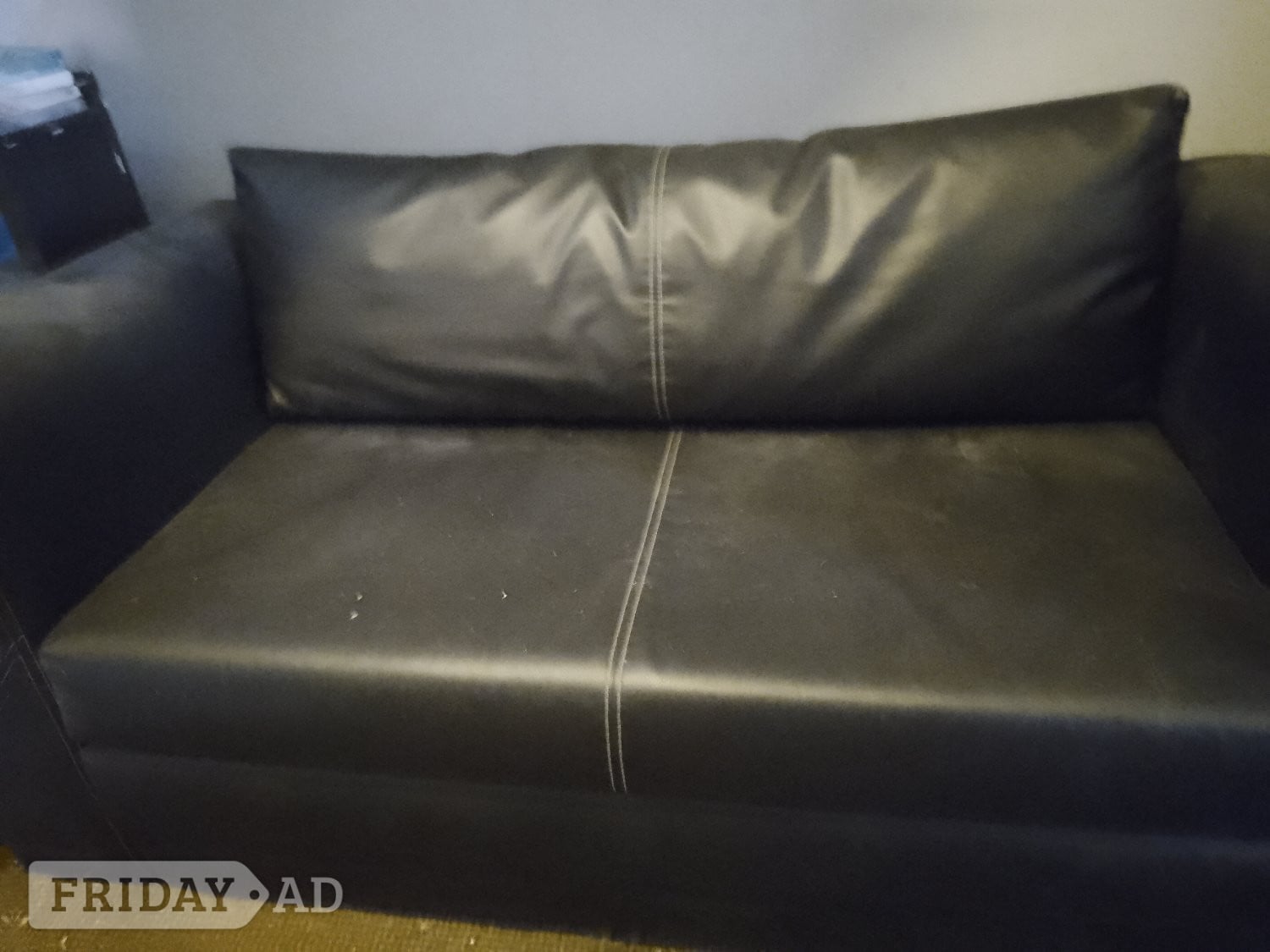 Black faux leather sofa bed  reduced 
