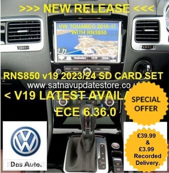VW TOUAREG RNS 850 NAVIGATION MAP UPDATE NEWEST 2023/24 V19