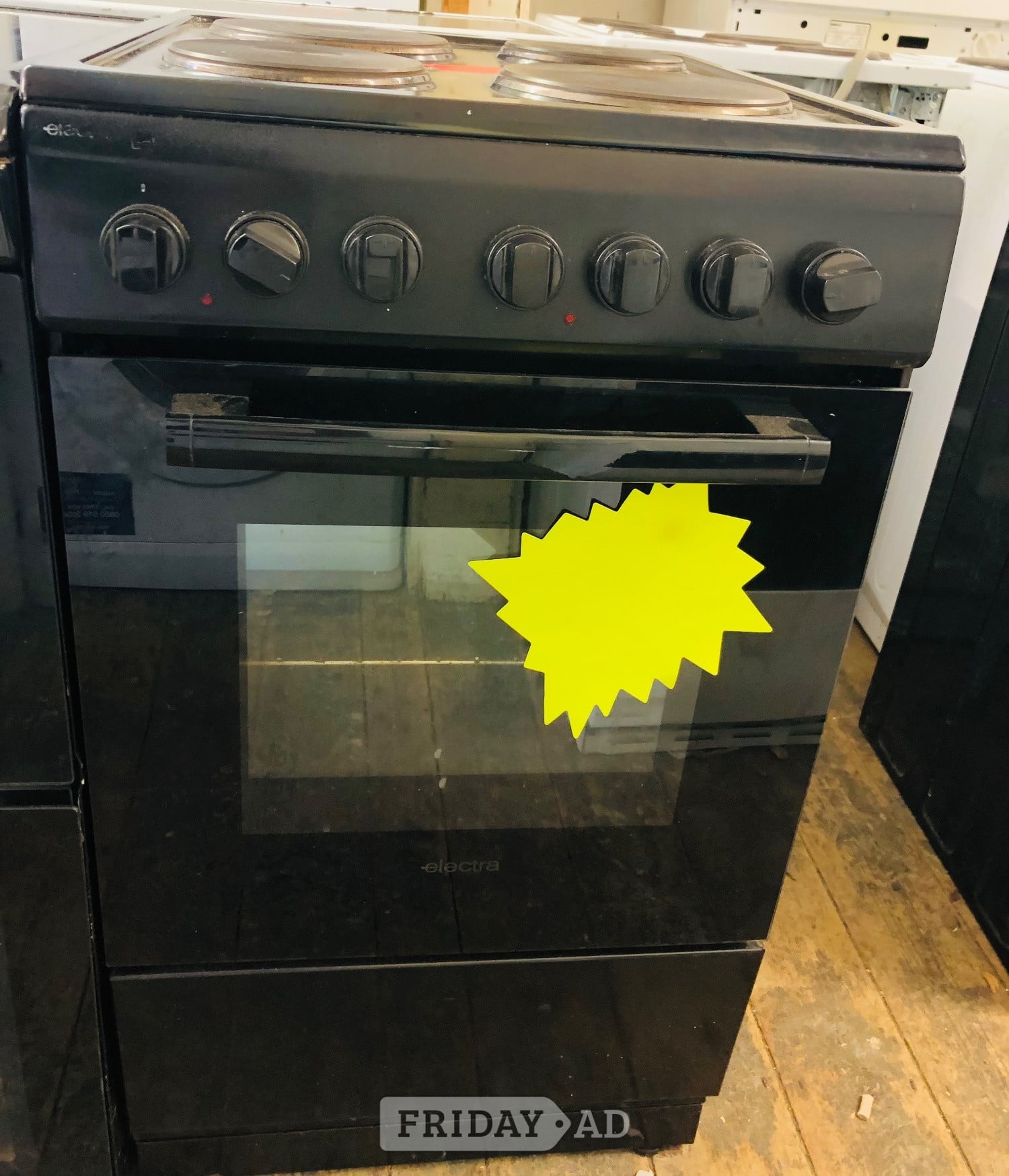 Black electra 50cm wide solid top electric cooker  in Bicester