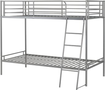 BRANDON METAL BUNK BEDS IN SILVER 