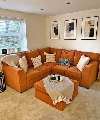 Burnt Orange Corner Sofa 