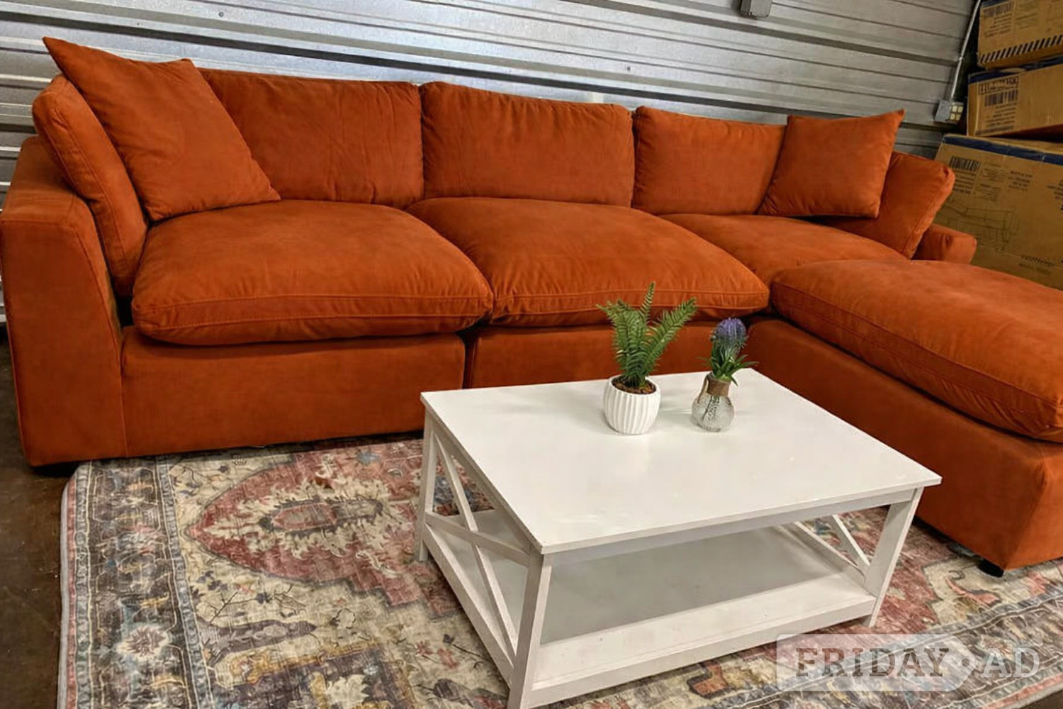 Burnt Orange Corner Sofa 