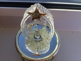 Musical rotating glass nativity