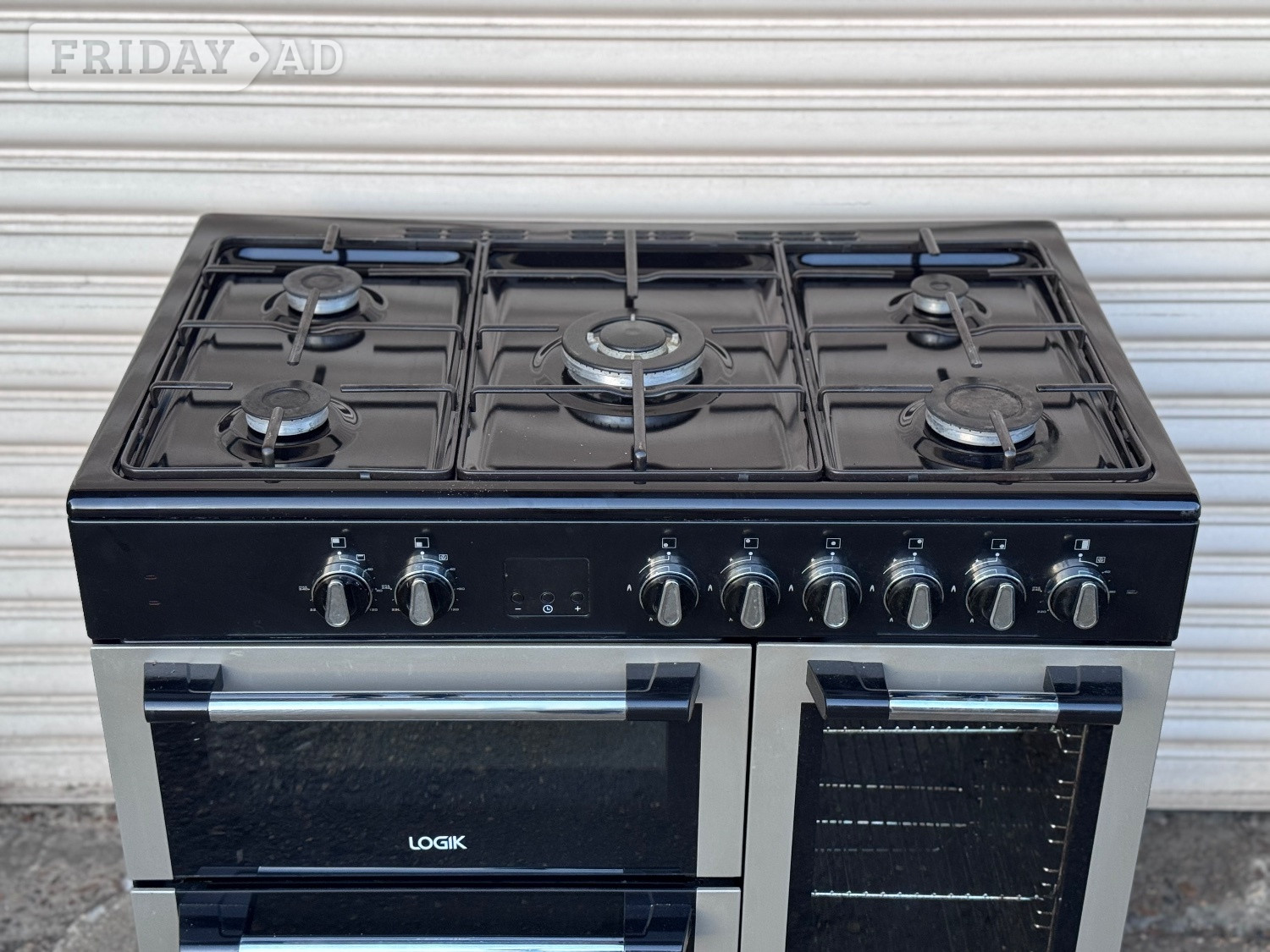 Romford Logik dual fuel gas range cooker 90cm fsd silver 3 months warrant